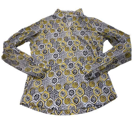 IBKUL Sun Protective UPF 50+ Icefil Cooling Tech Terra Print Long Sleeve‎ Top - Picture 1 of 7